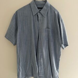 Blue Casual Button Down Shirt with Relaxed Fit
